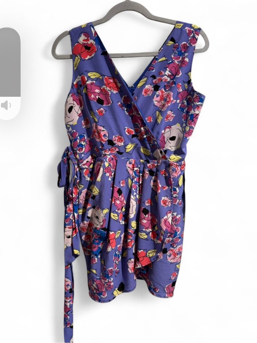 Yumi Kim Purple Floral Mini Dress with Tie Waist
